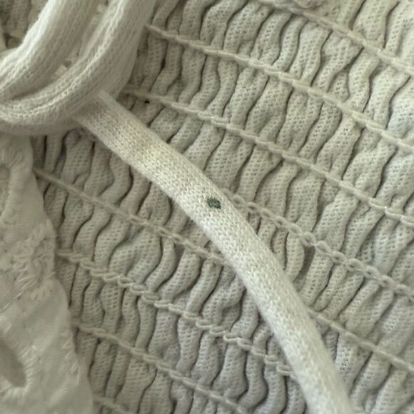 Zara White Eyelet Tie-Front Camisole Crop Top Preowned Chic Layering Top - Picture 5 of 5